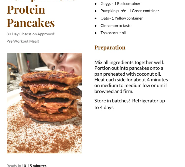 Pre Workout Meal: Pumpkin Oat Protein Pancakes